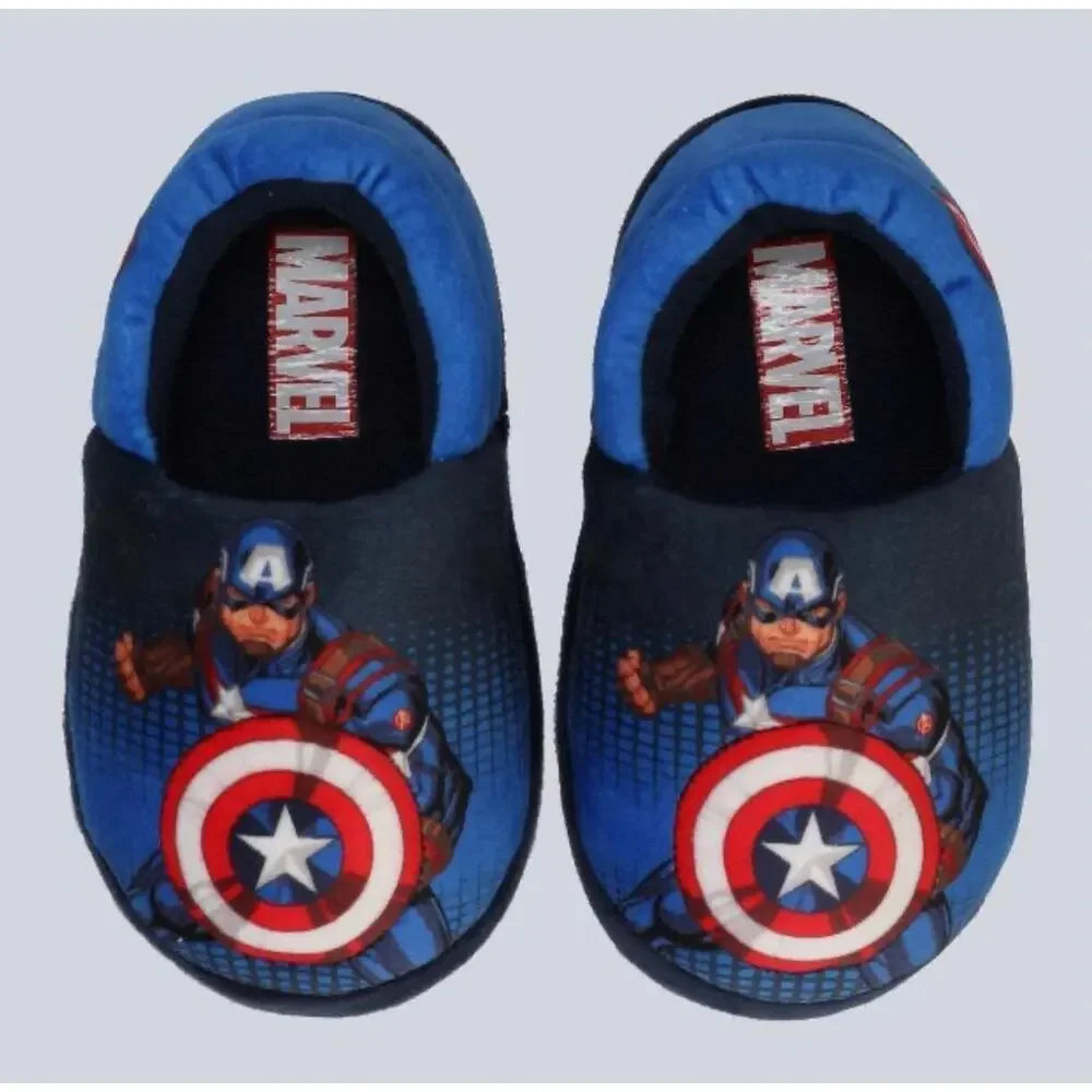 NEW Toddler Boys Size 7/8 Marvel Avengers LIGHT UP SLIPPERS Captain America